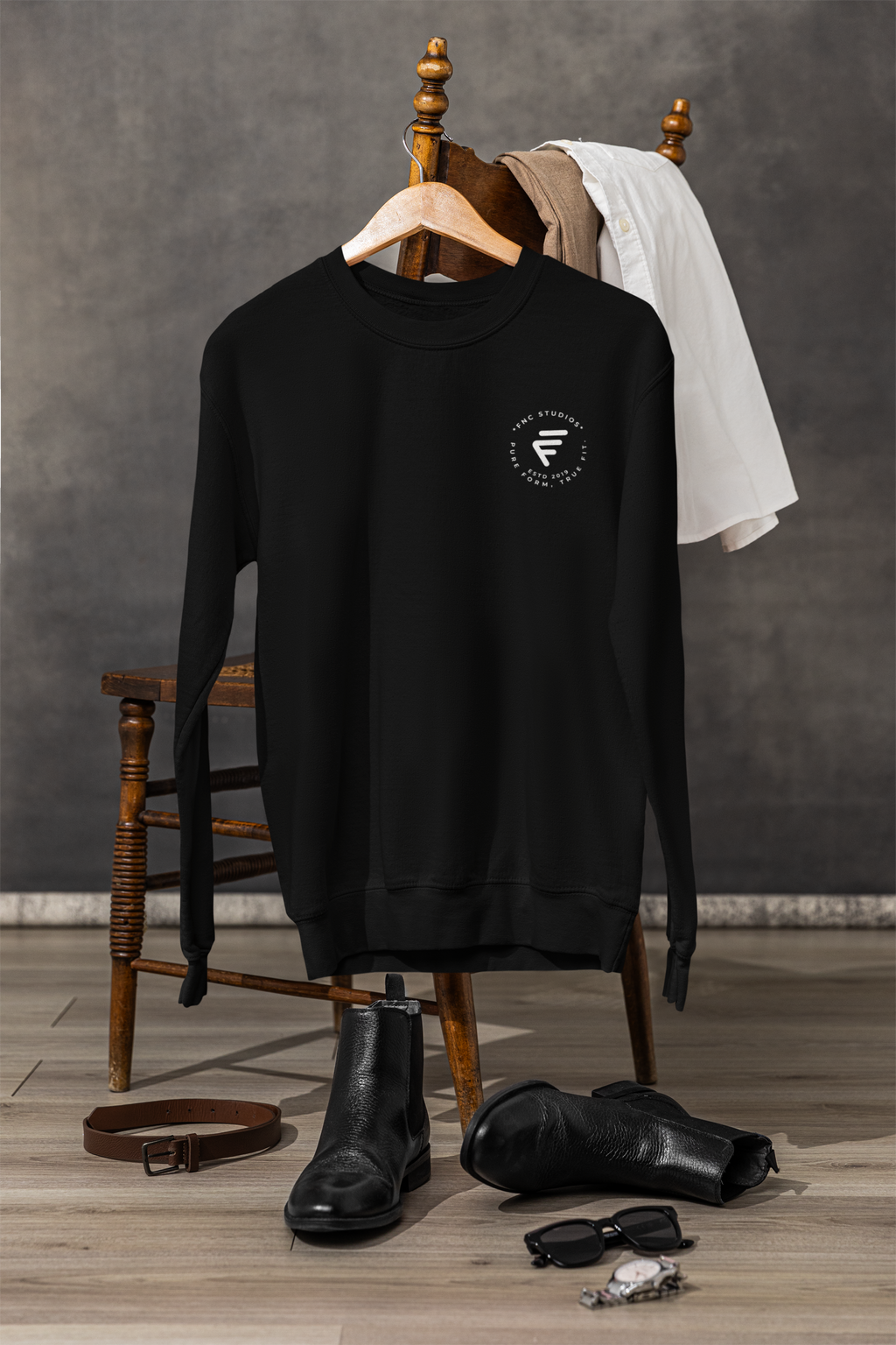 No Pattern Needed Black Sweatshirt – Philosophy-Inspired | Fnc Studios