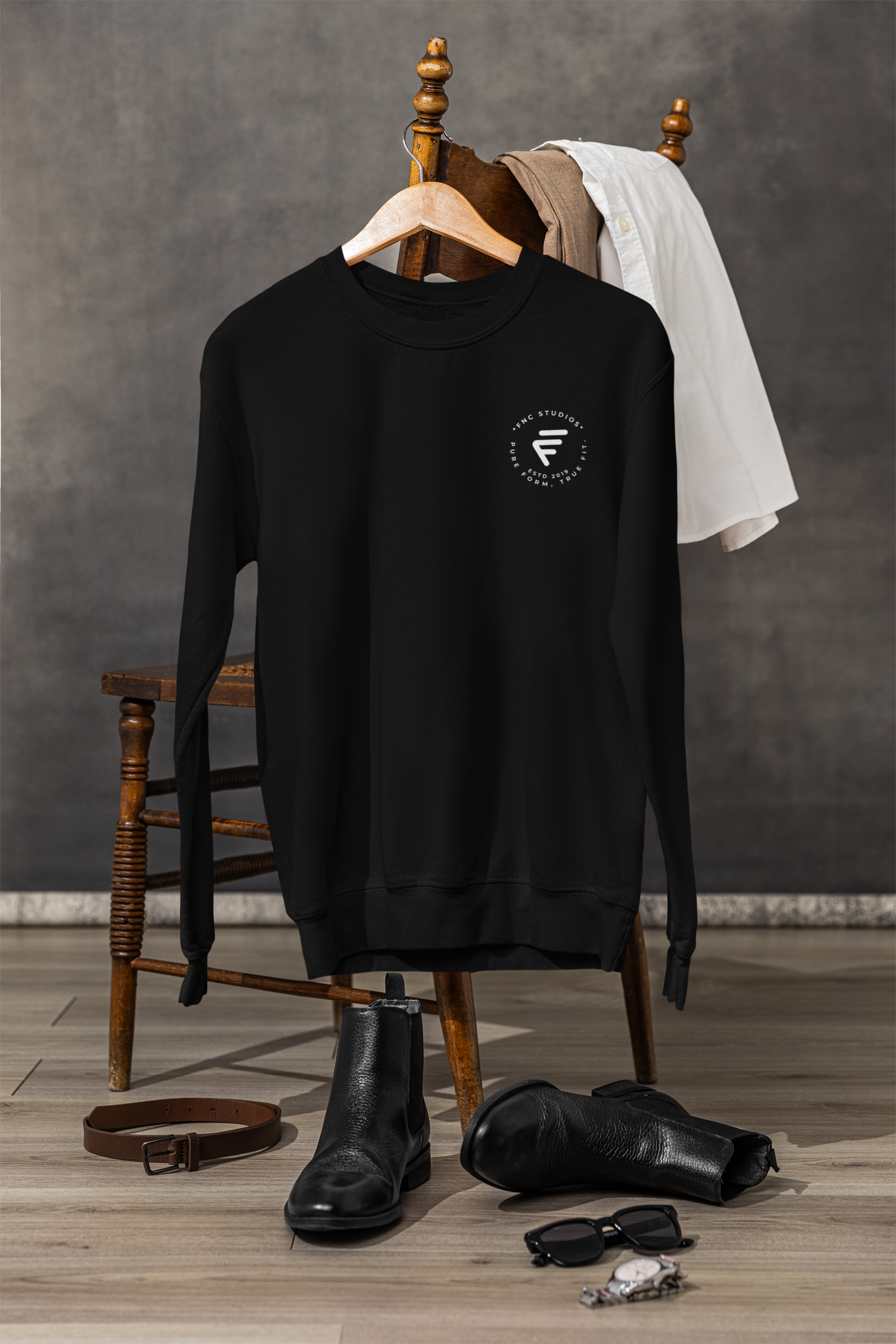 No Pattern Needed Black Sweatshirt – Philosophy-Inspired | Fnc Studios
