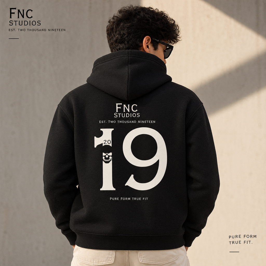 Fnc Studios "Est. 2019" Graphic Black Hoodie | Premium Streetwear Pullover