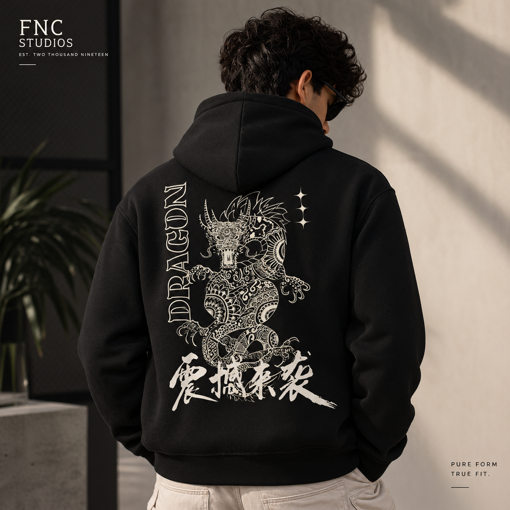 FNC Studios "The Apex Guardian" Graphic Black Zip-Up Hoodie | Premium Streetwear Zipper Hoodie